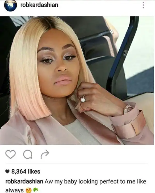Rob Kardashian shares pretty photo of Blac Chyna, says she looks perfect